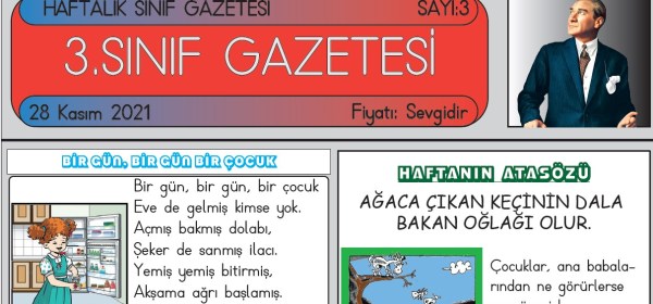 SINIF GAZETEMİZİN ÜÇÜNCÜ SAYISI ÇIKTI!