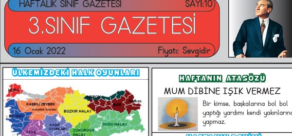 SINIF GAZETEMİZİN 10. SAYISI ÇIKTI