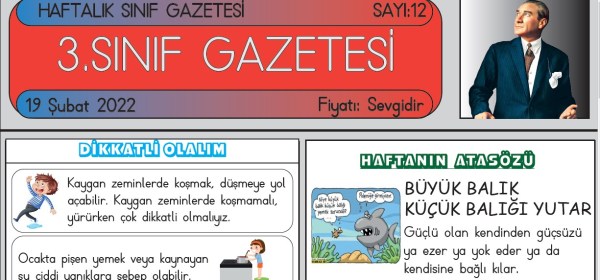SINIF GAZETEMİZİN 12. SAYISI ÇIKTI