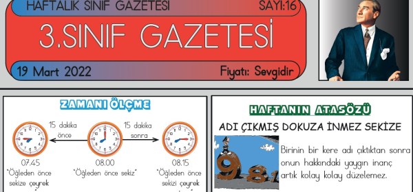 SINIF GAZETEMİZİN 16. SAYISI ÇIKTI