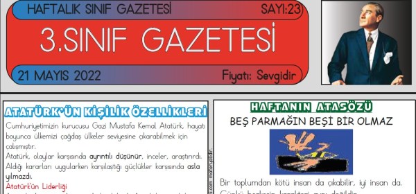 SINIF GAZETEMİZİN 23. SAYISI ÇIKTI