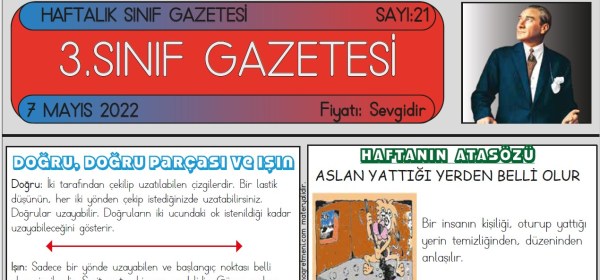 SINIF GAZETEMİZİN 21. SAYISI ÇIKTI
