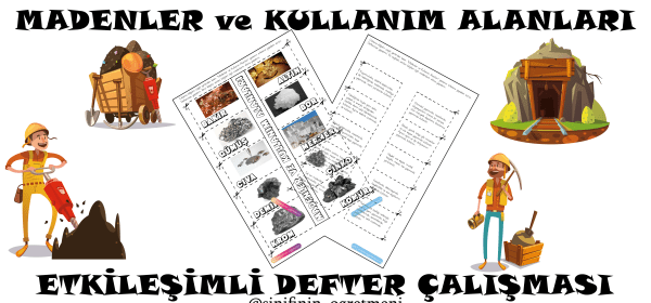 MADENLER ve KULLANIM ALANLARI ETKİLEŞİMLİ DEFTER ÇALIŞMASI