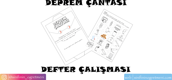 Deprem Çantası Defter Çalışması